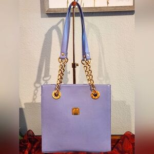MCM Germany Chain Link Shoulder Bag in Lilac Leather